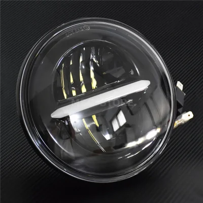 5.75″ Led Headlight Daytime Running Light Black For Harley Sportster XL ’04-later ’91-Later Dyna ’08-’11 FLSTSB ’05-’06 FLSTSC